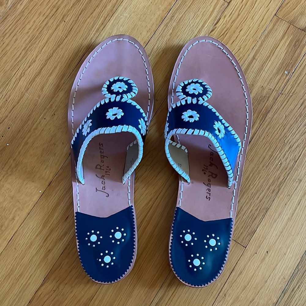 Jack Rogers Navy Flat Sandals